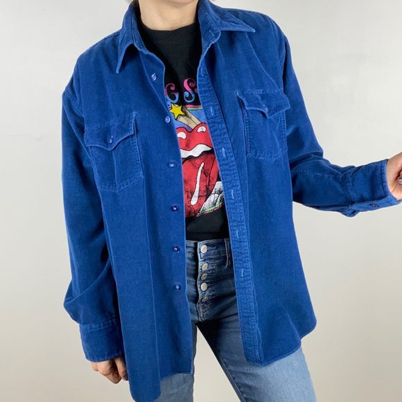 Vintage Tops - Vintage Corduroy Button Shirt